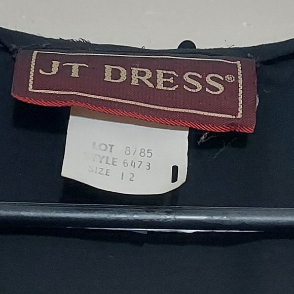 Vintage JT Dress Sequins Shoulders Blouson Dress Size 12 - Picture 5 of 8